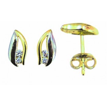 Boucles d'oreilles en or 10kt, 2 tons, 0267BO